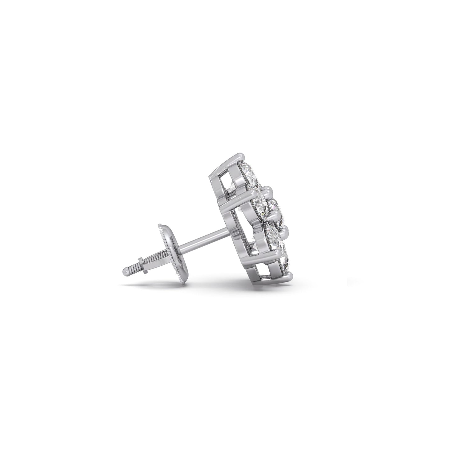 Rosette Cluster Diamond Stud Earrings