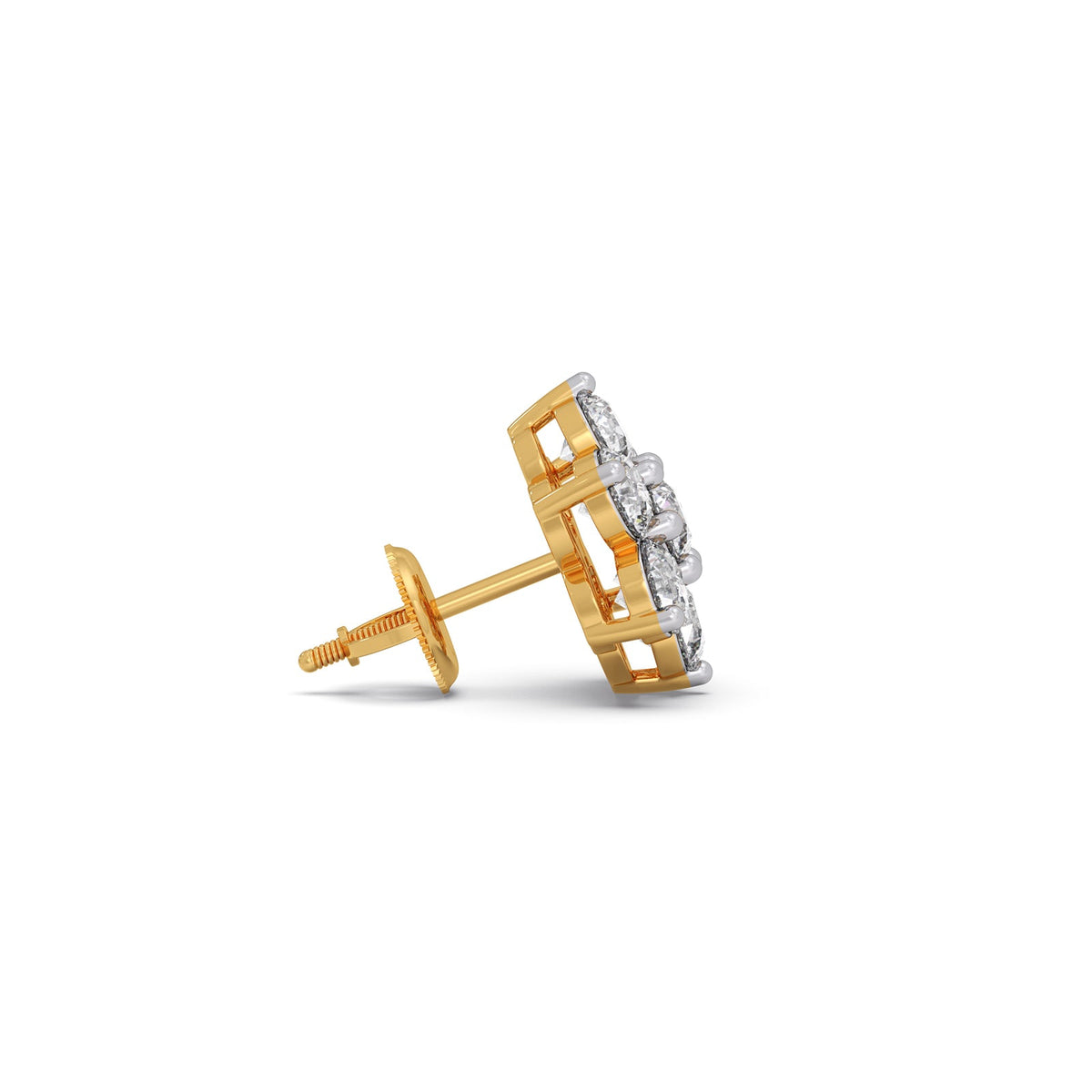Rosette Cluster Diamond Stud Earrings