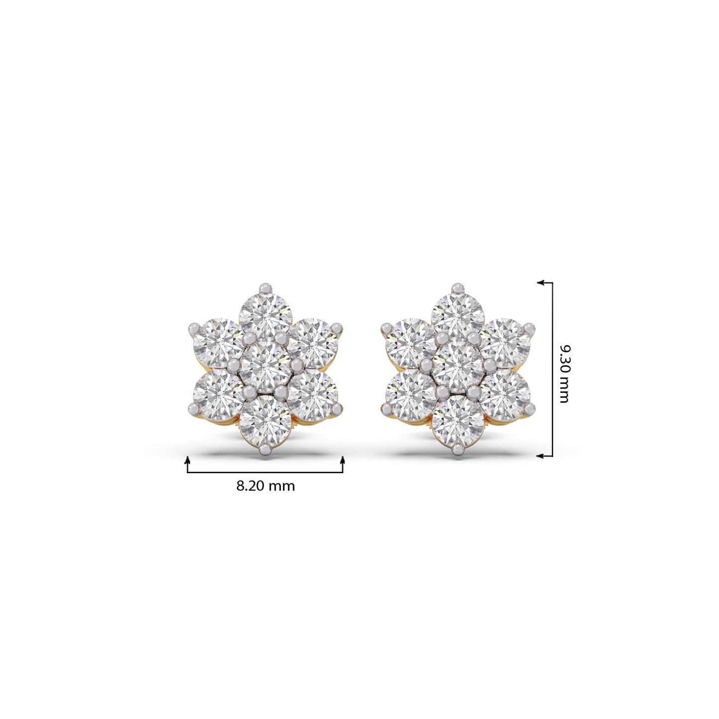 Rosette Cluster Diamond Stud Earrings