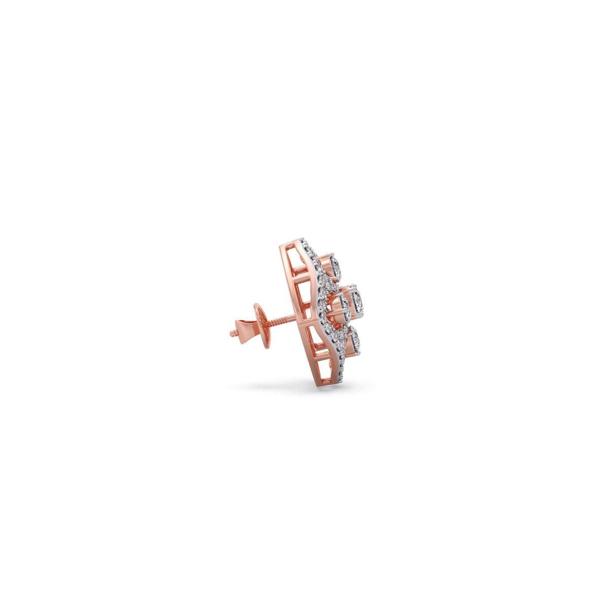 Quadrille Cluster Diamond Stud Earrings