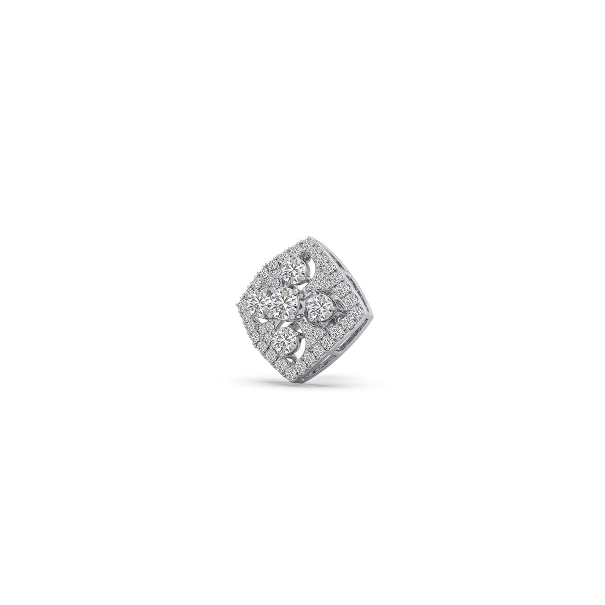 Quadrille Cluster Diamond Stud Earrings