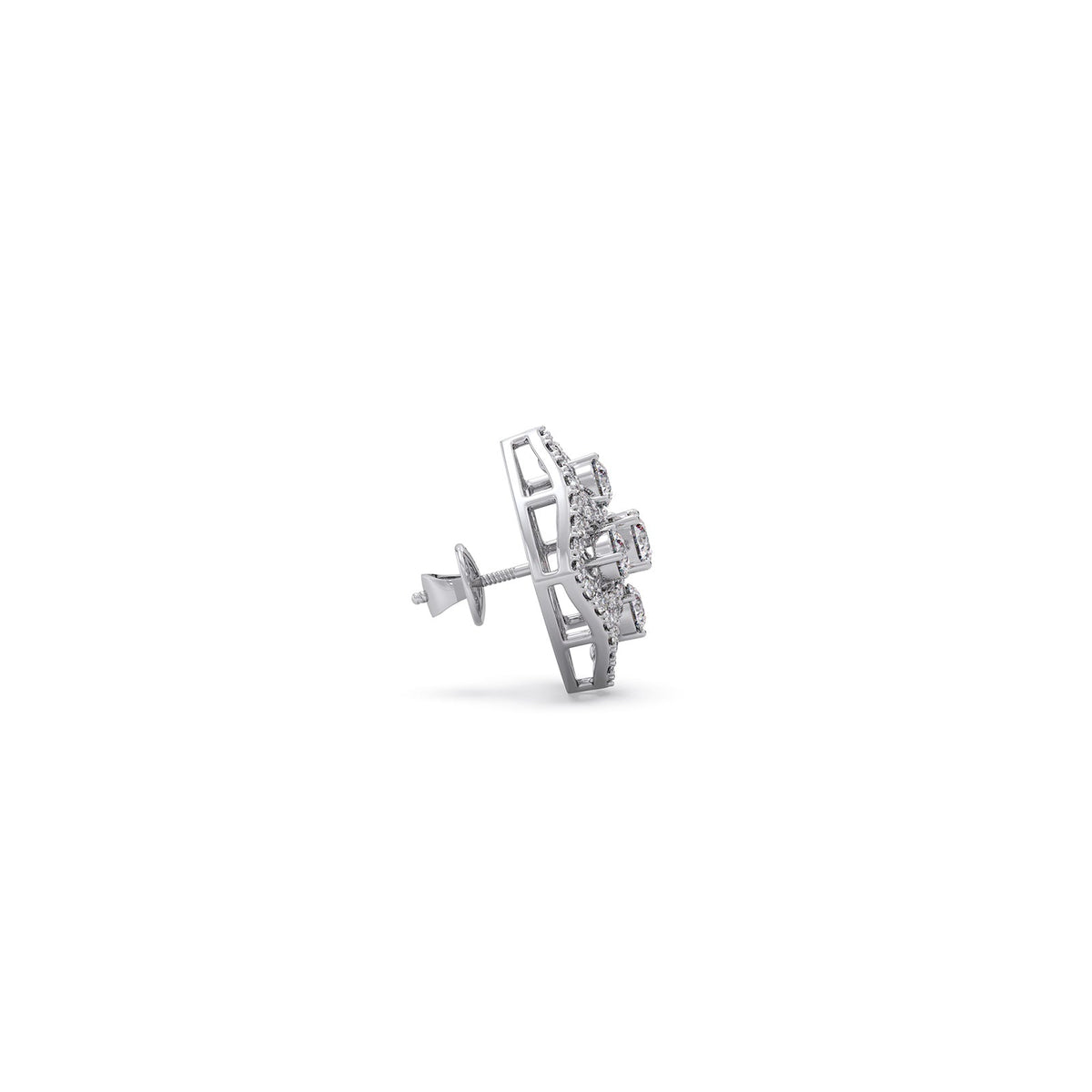 Quadrille Cluster Diamond Stud Earrings