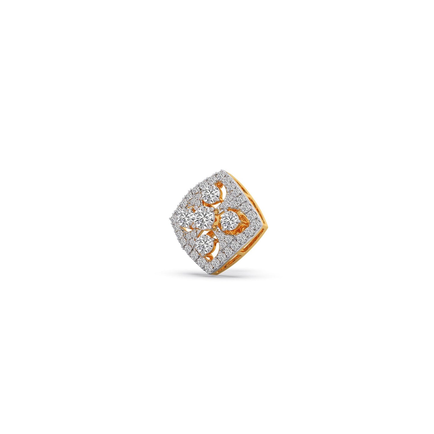 Quadrille Cluster Diamond Stud Earrings