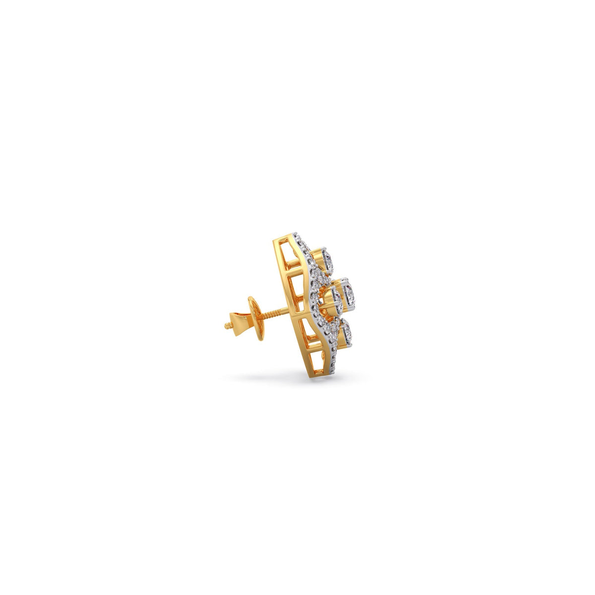 Quadrille Cluster Diamond Stud Earrings