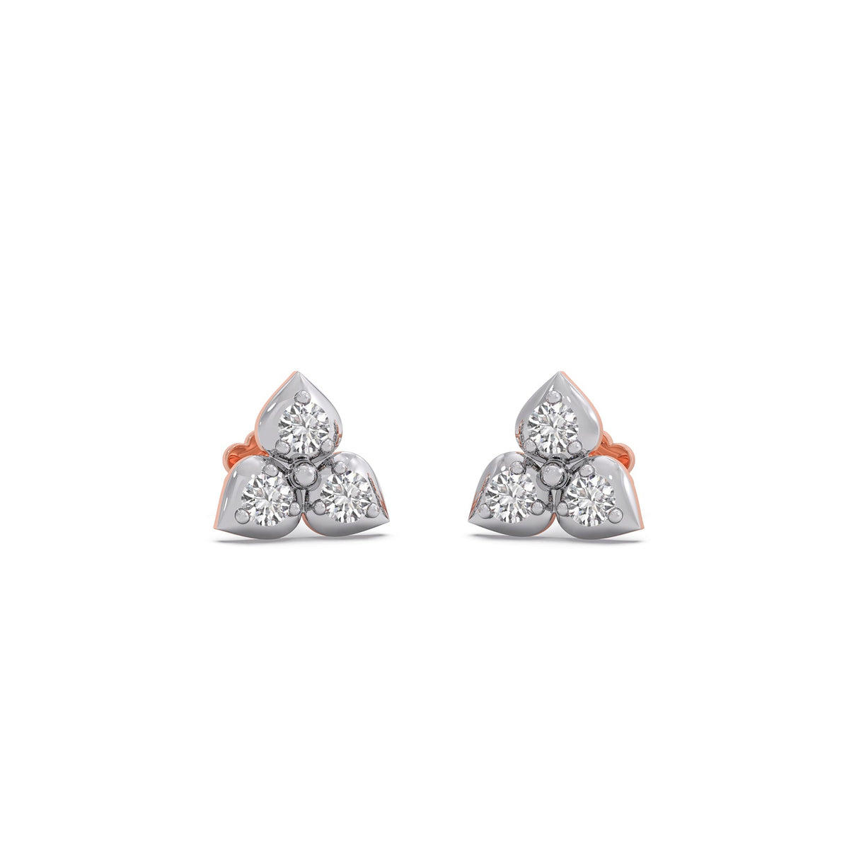 Trio Cluster Diamond Stud Earring