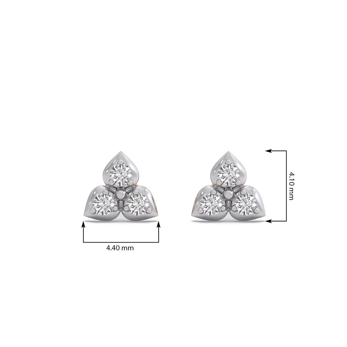 Trio Cluster Diamond Stud Earring