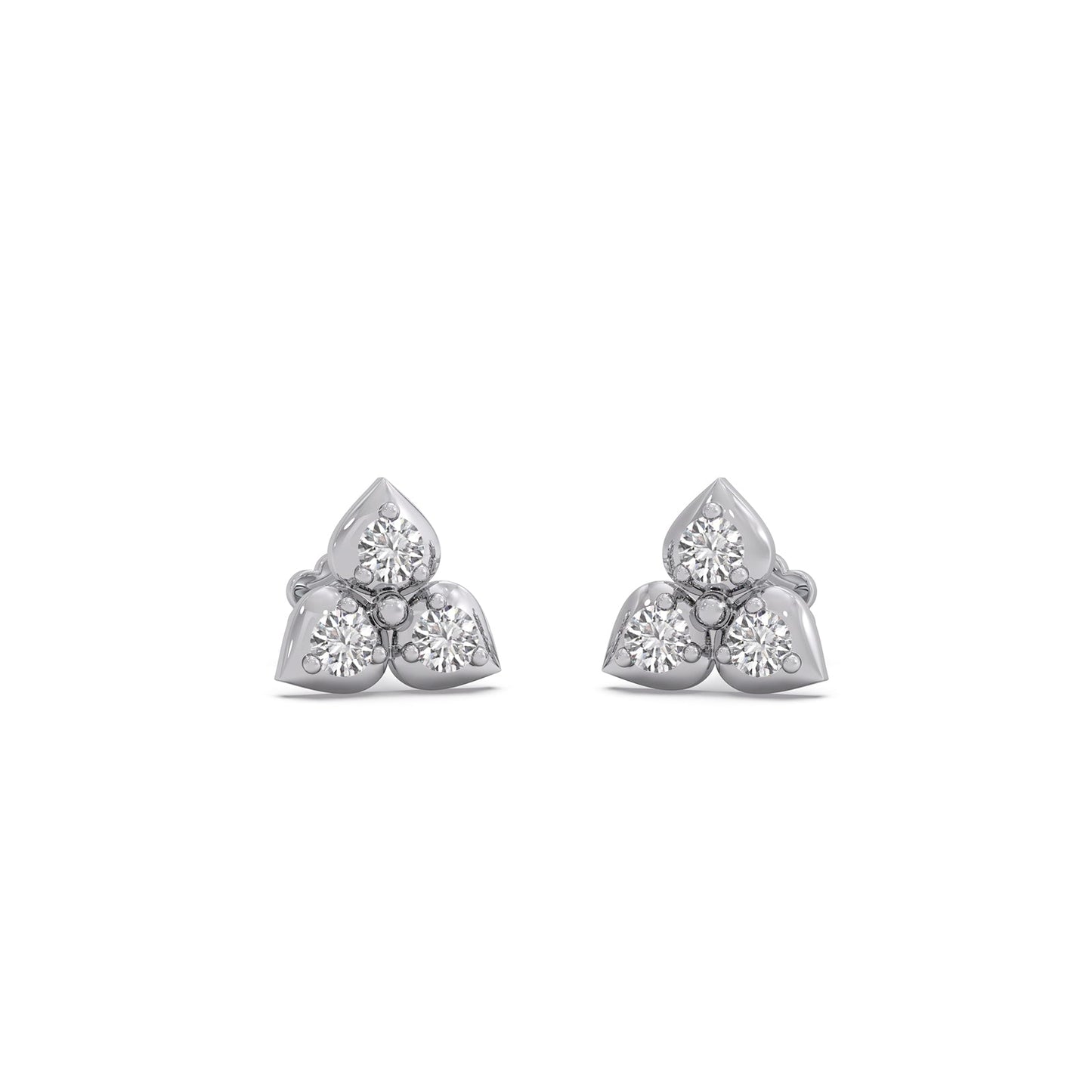 Trio Cluster Diamond Stud Earring