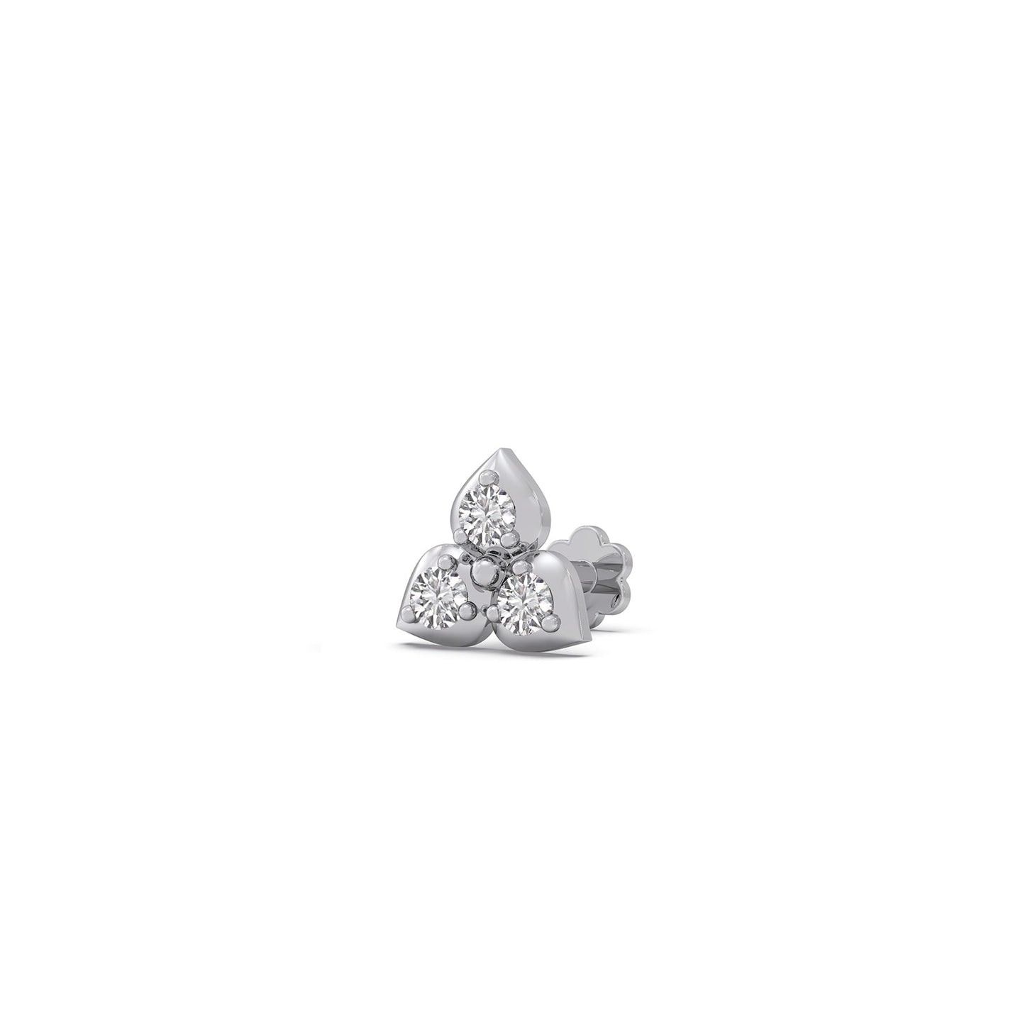 Trio Cluster Diamond Stud Earring