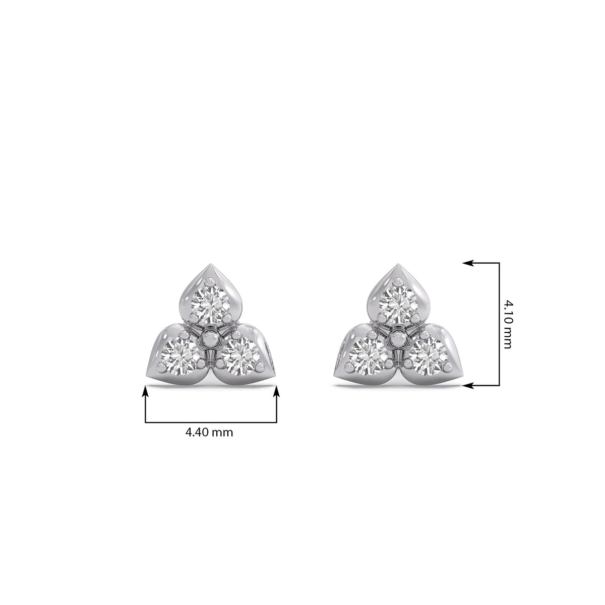 Trio Cluster Diamond Stud Earring