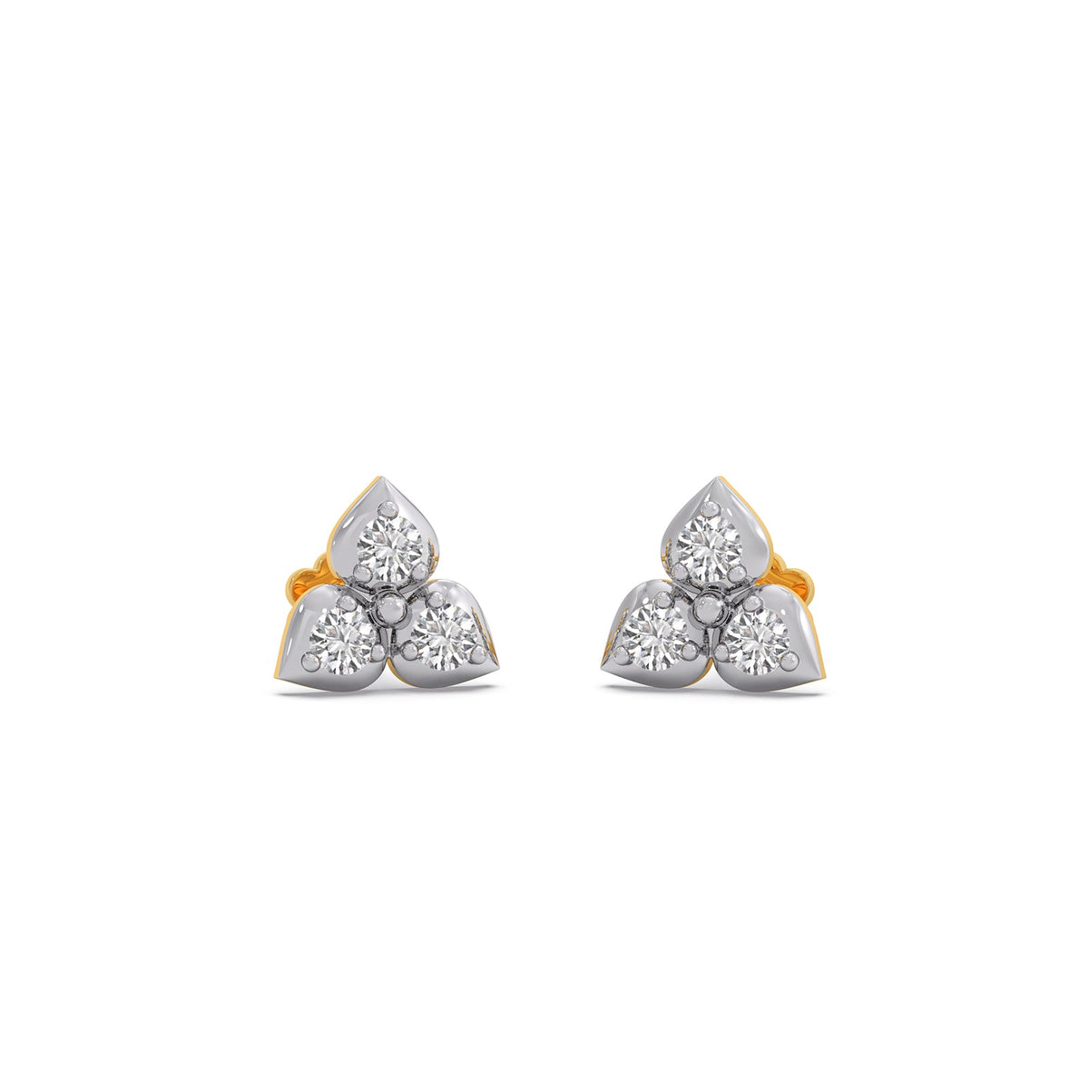 Trio Cluster Diamond Stud Earring