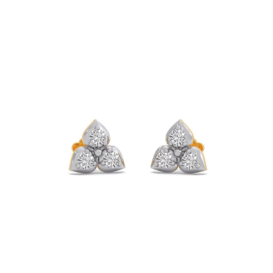 Trio Cluster Diamond Stud Earring