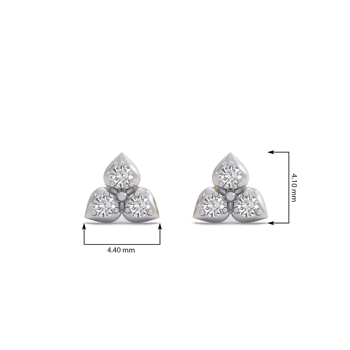 Trio Cluster Diamond Stud Earring