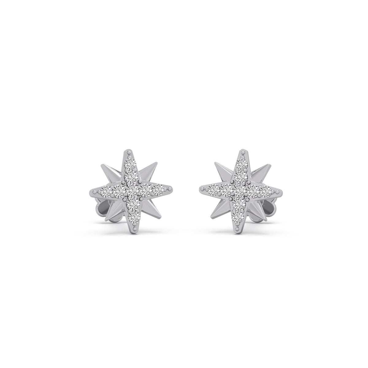 North Star Diamond Stud Earrings