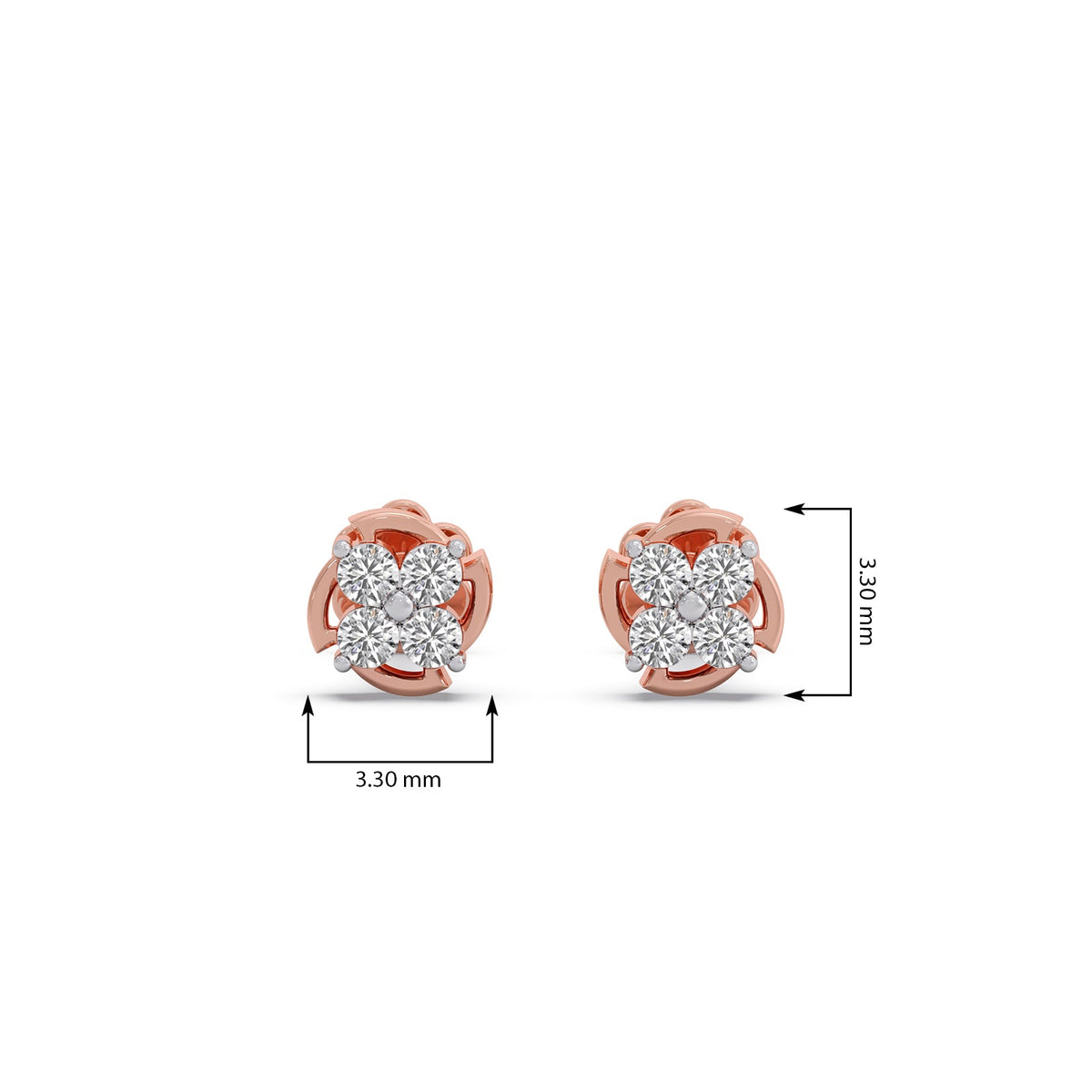 Flora Cluster Diamond Stud Earrings