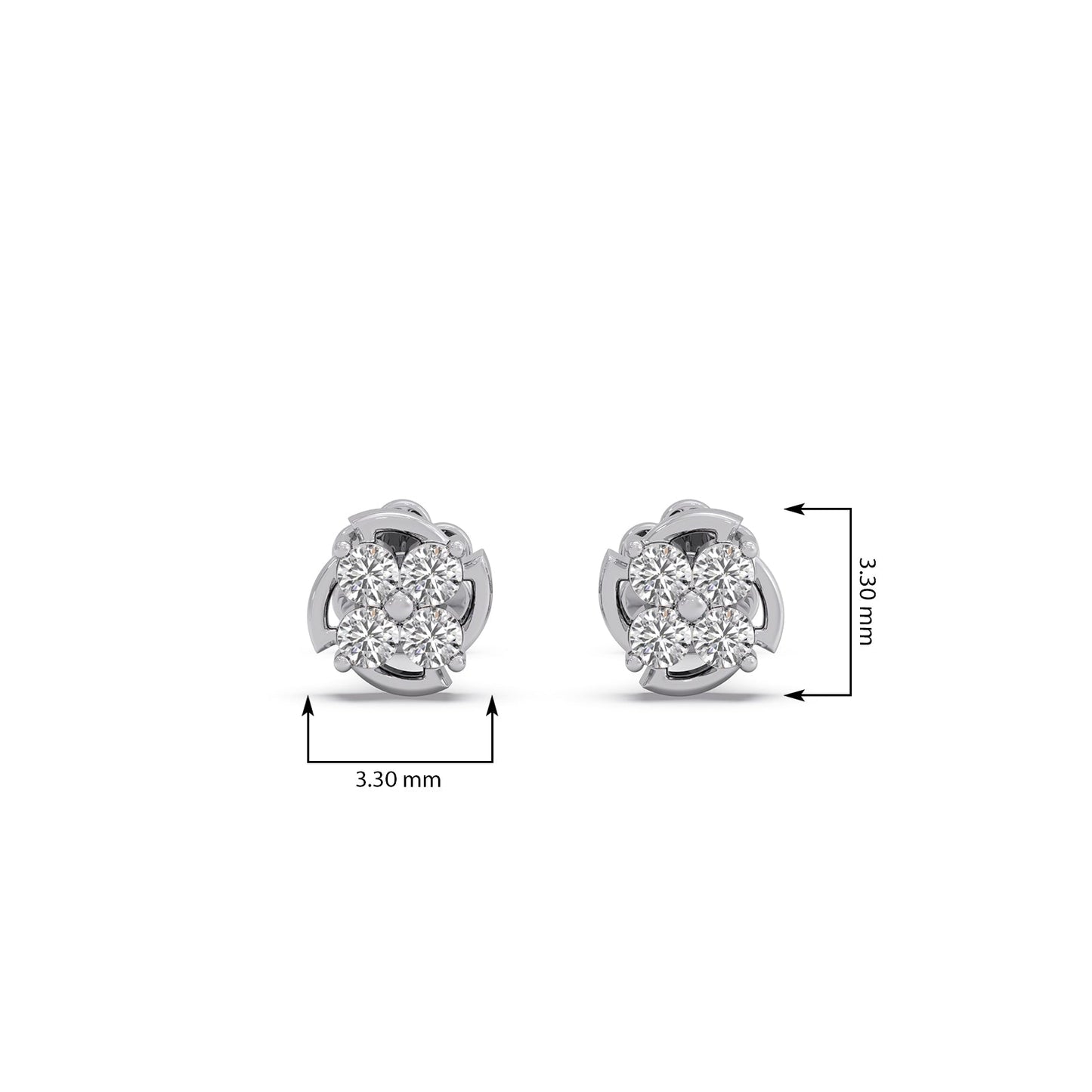 Flora Cluster Diamond Stud Earrings