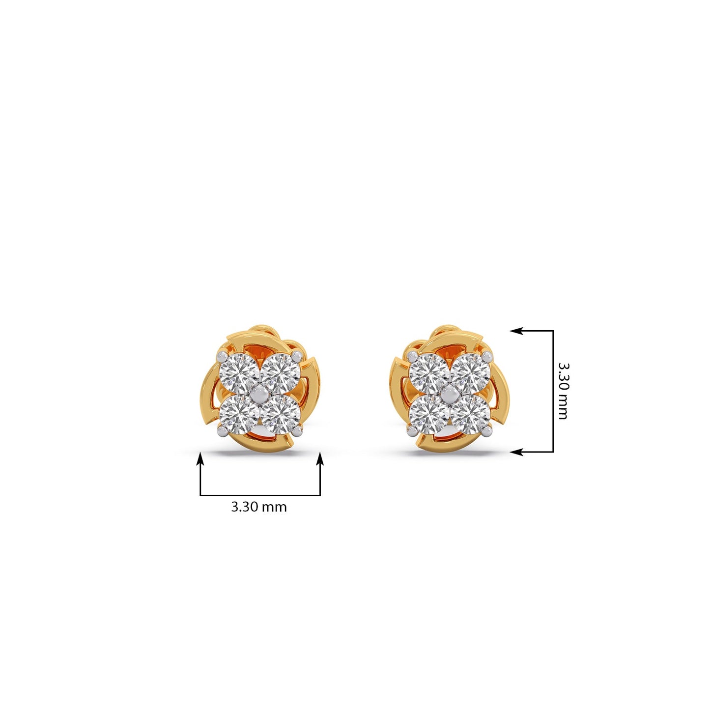 Flora Cluster Diamond Stud Earrings