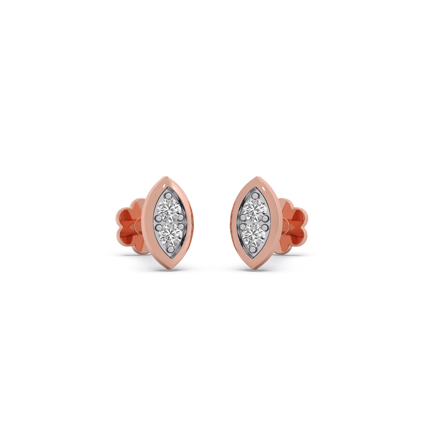 Lanceolate Diamond Stud Earrings