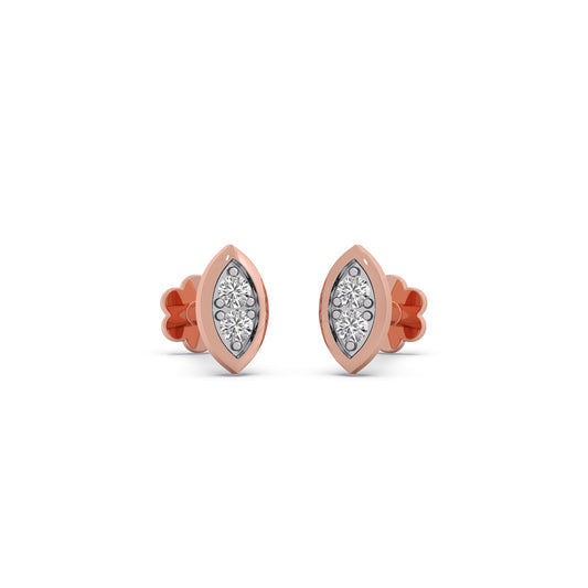 Lanceolate Diamond Stud Earrings