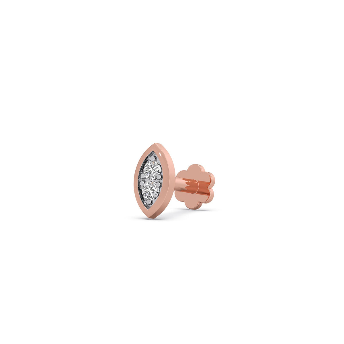 Lanceolate Diamond Stud Earrings