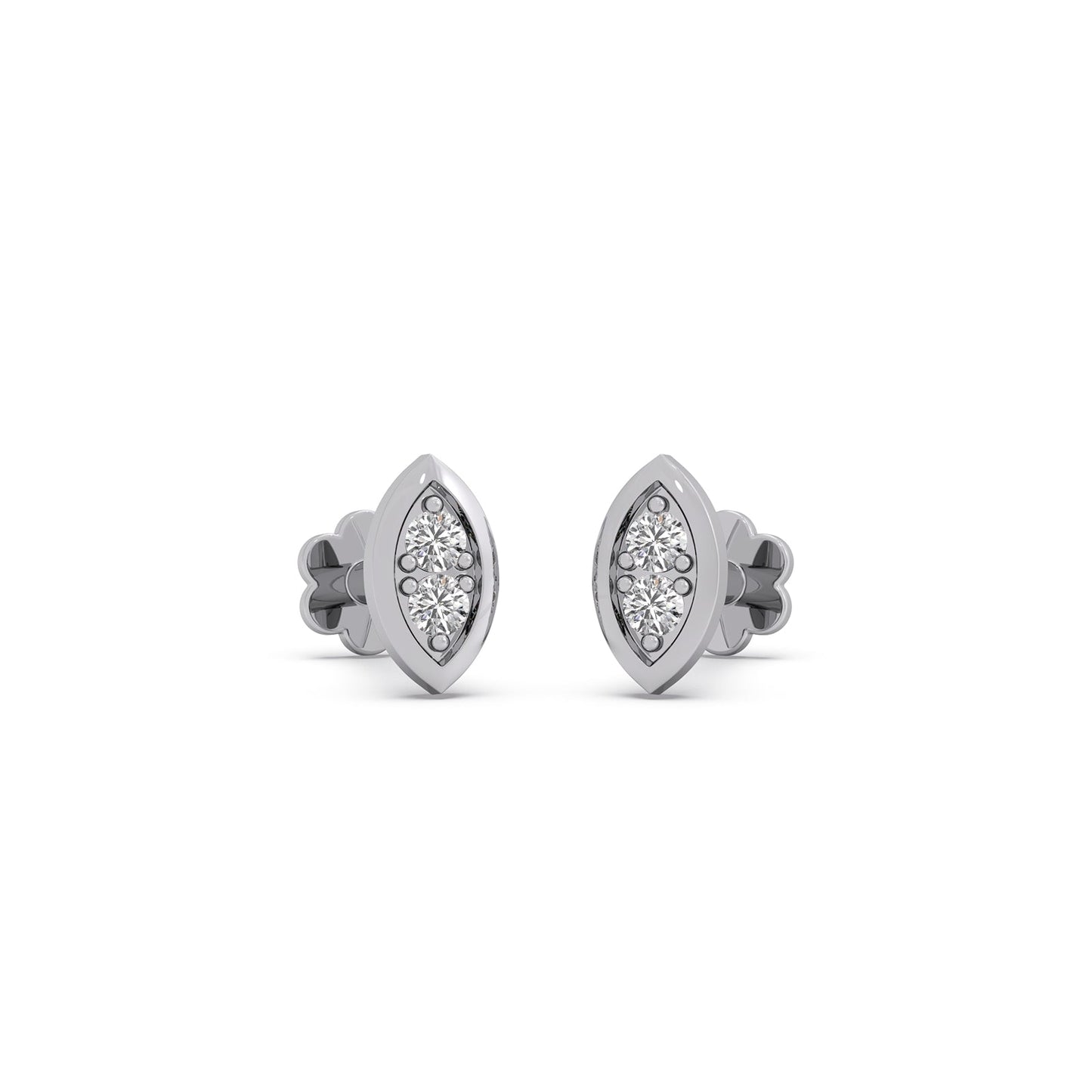 Lanceolate Diamond Stud Earrings