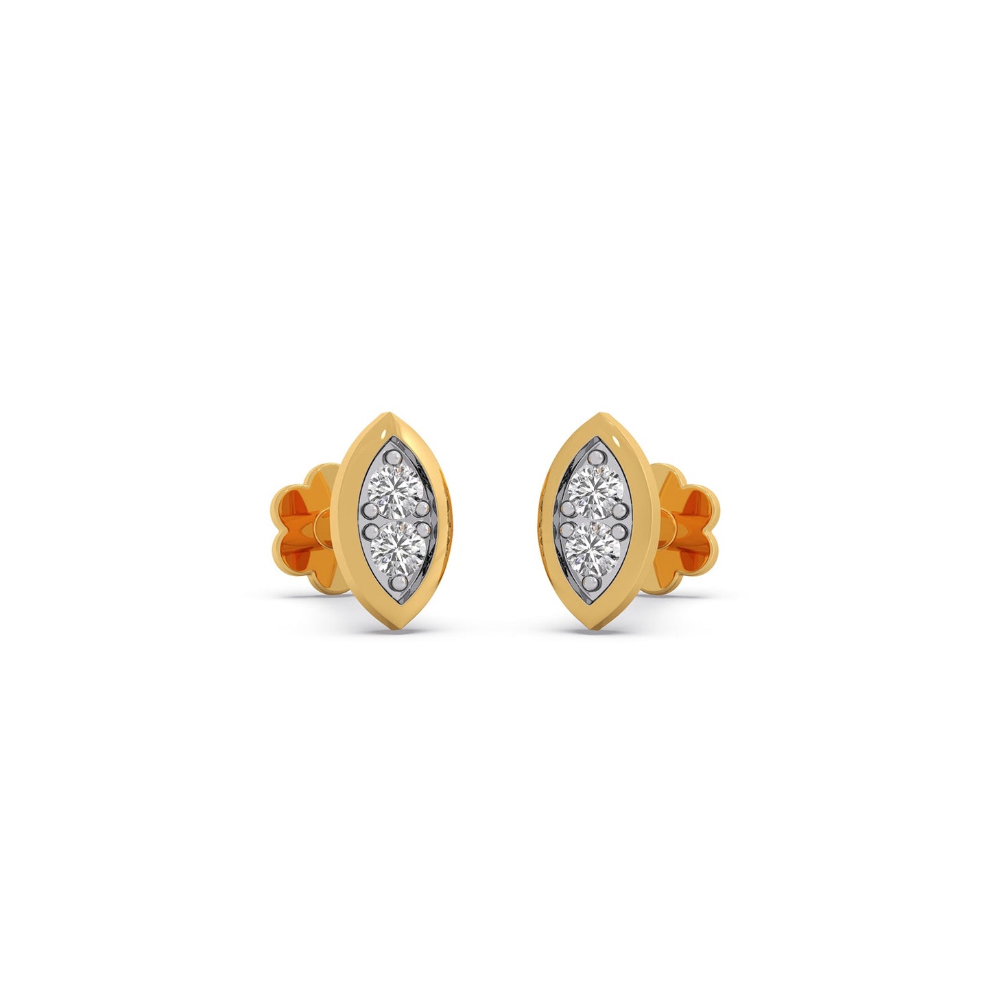 Lanceolate Diamond Stud Earrings