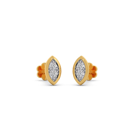 Lanceolate Diamond Stud Earrings