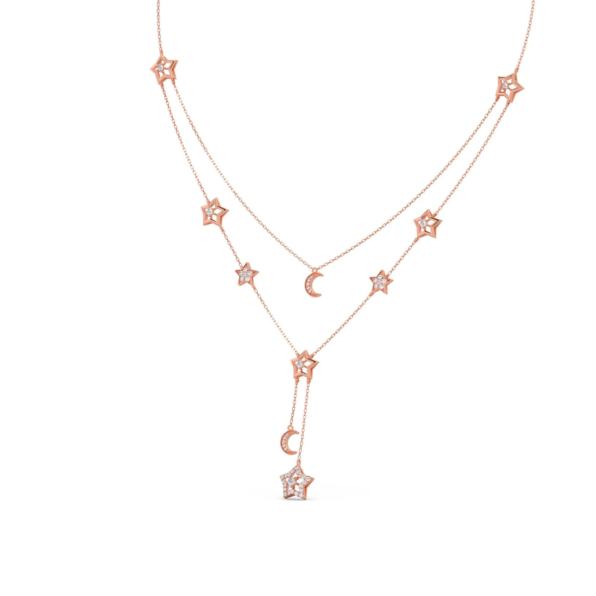Celestial Round Diamond Layered Necklace