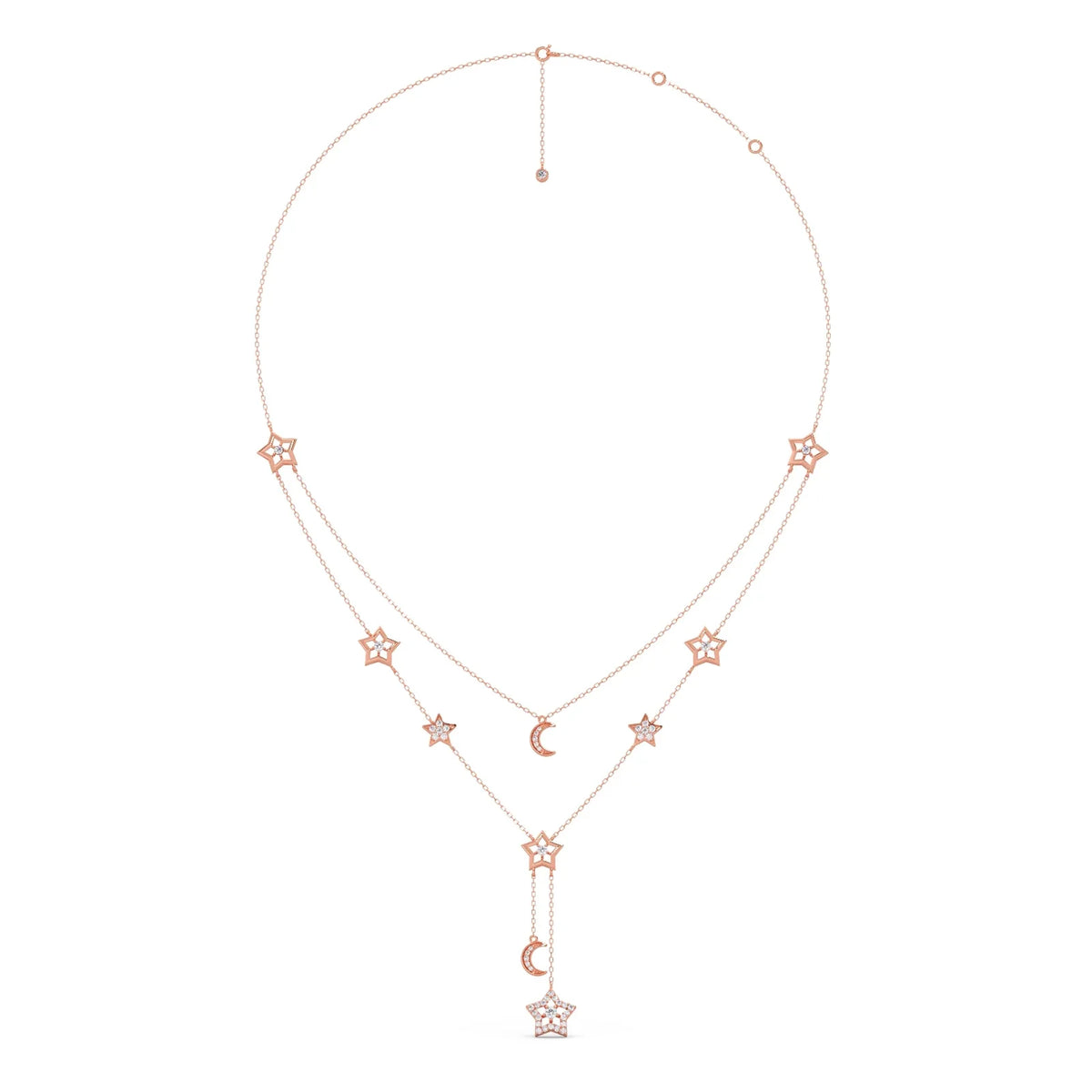 Celestial Round Diamond Layered Necklace
