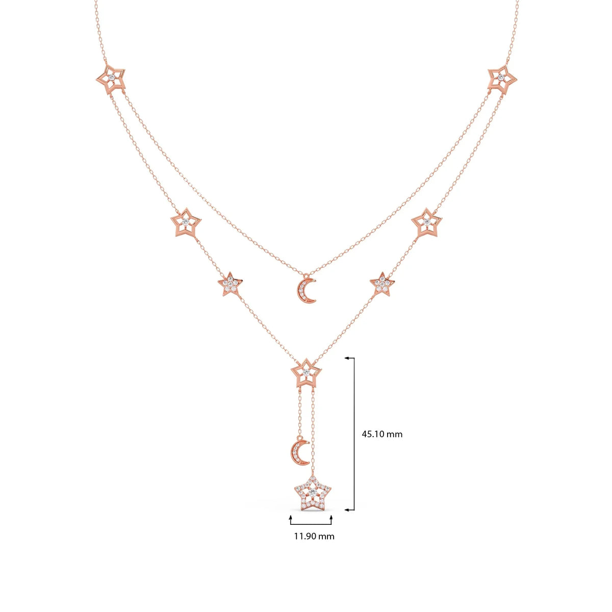 Celestial Round Diamond Layered Necklace