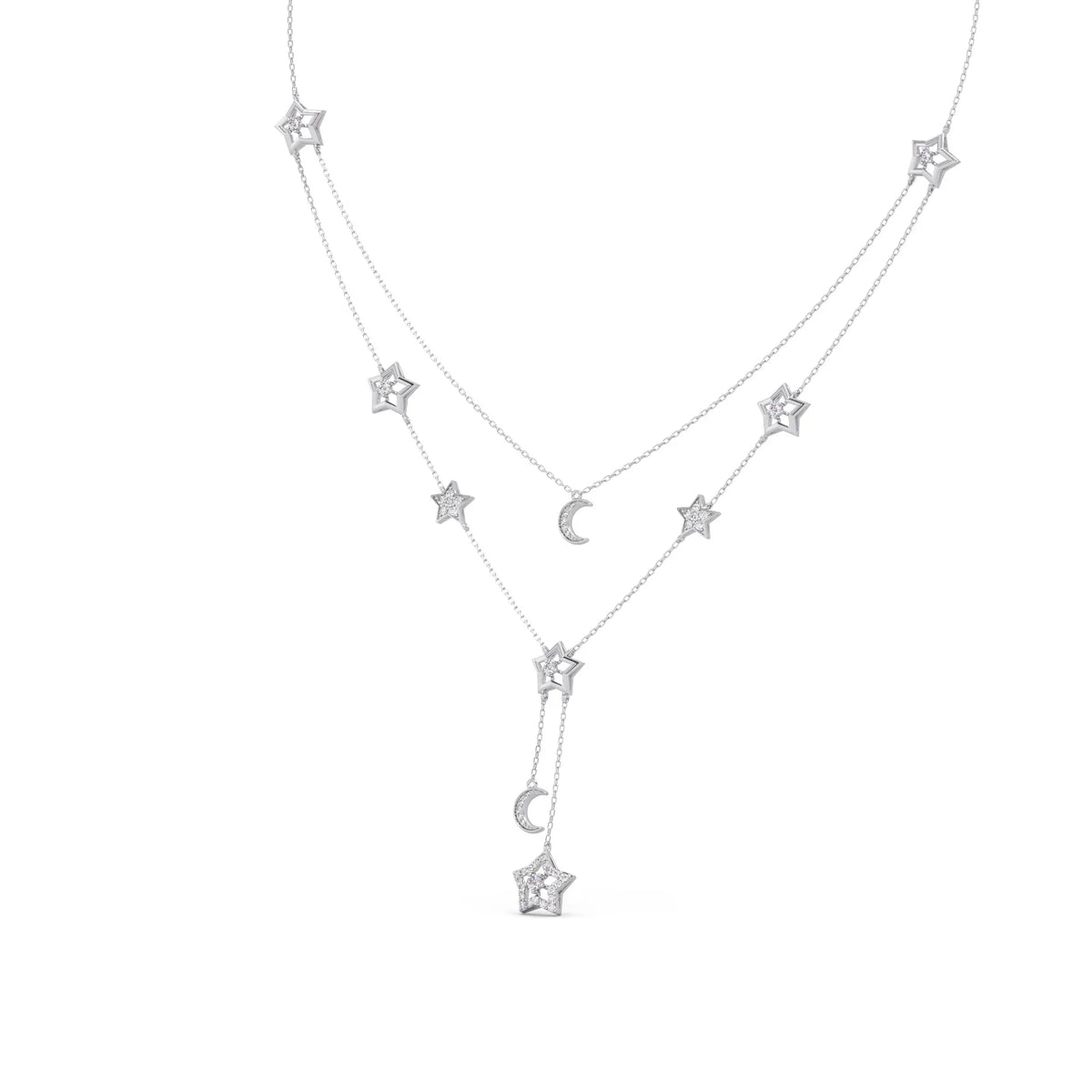 Celestial Round Diamond Layered Necklace