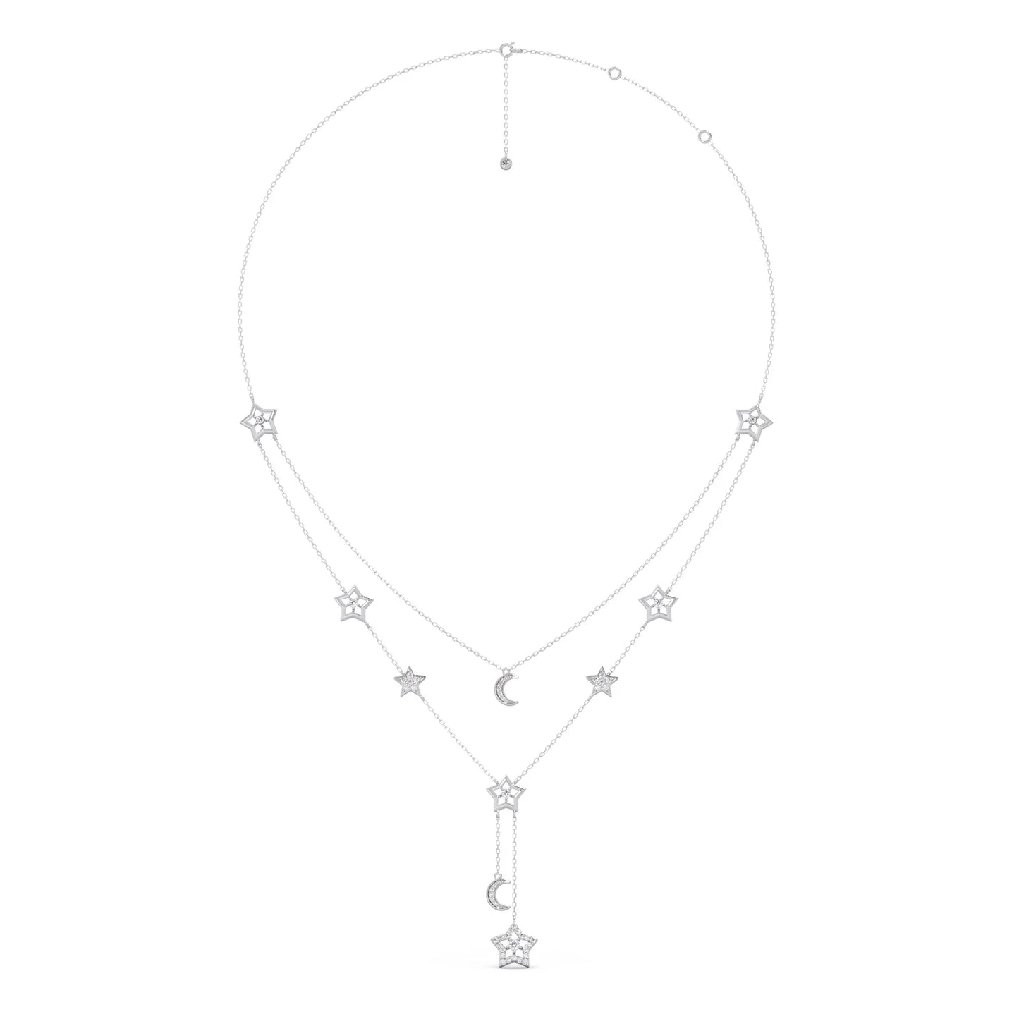 Celestial Round Diamond Layered Necklace