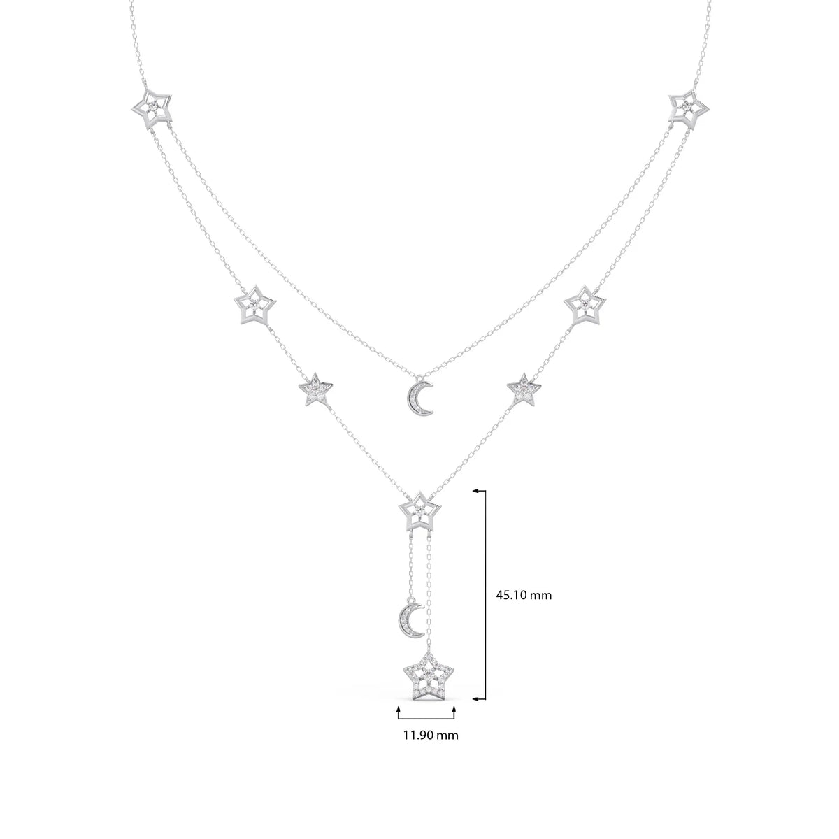 Celestial Round Diamond Layered Necklace