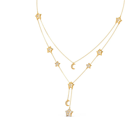 Celestial Round Diamond Layered Necklace
