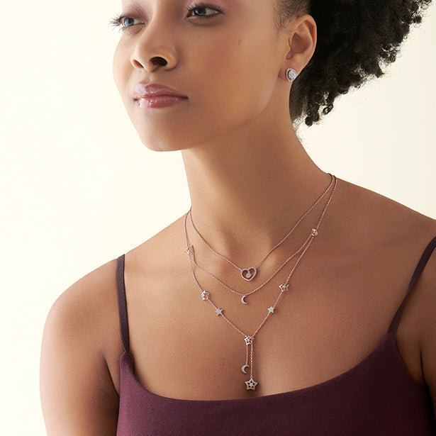 Celestial Round Diamond Layered Necklace