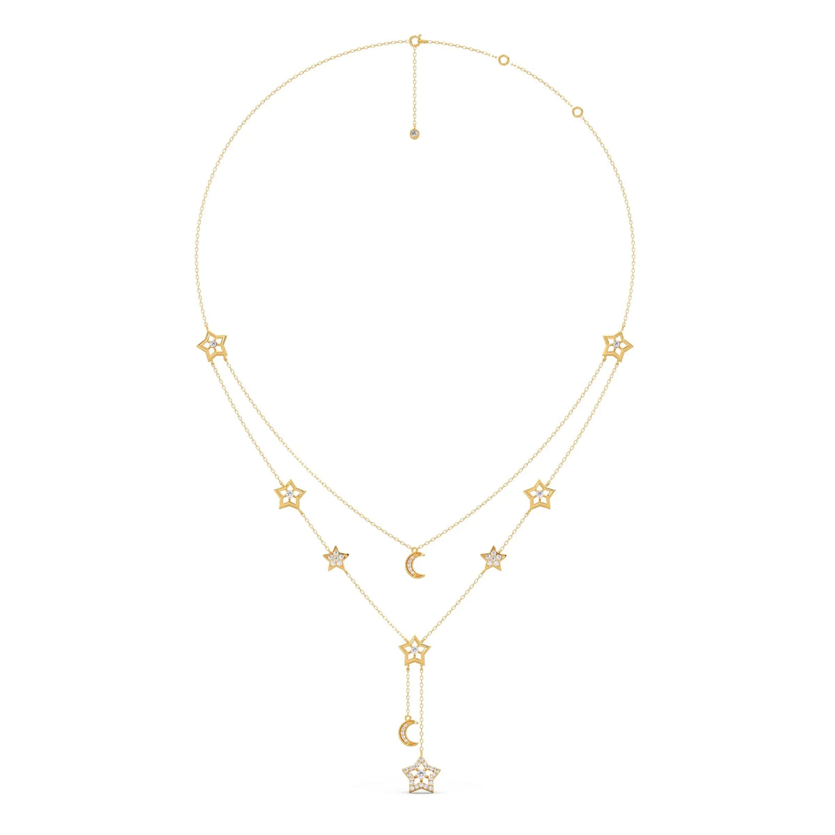 Celestial Round Diamond Layered Necklace