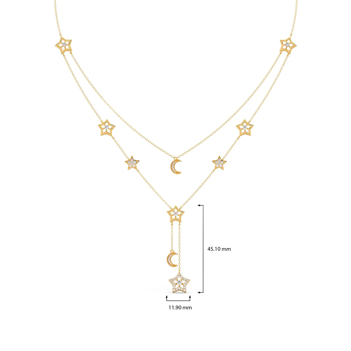 Celestial Round Diamond Layered Necklace