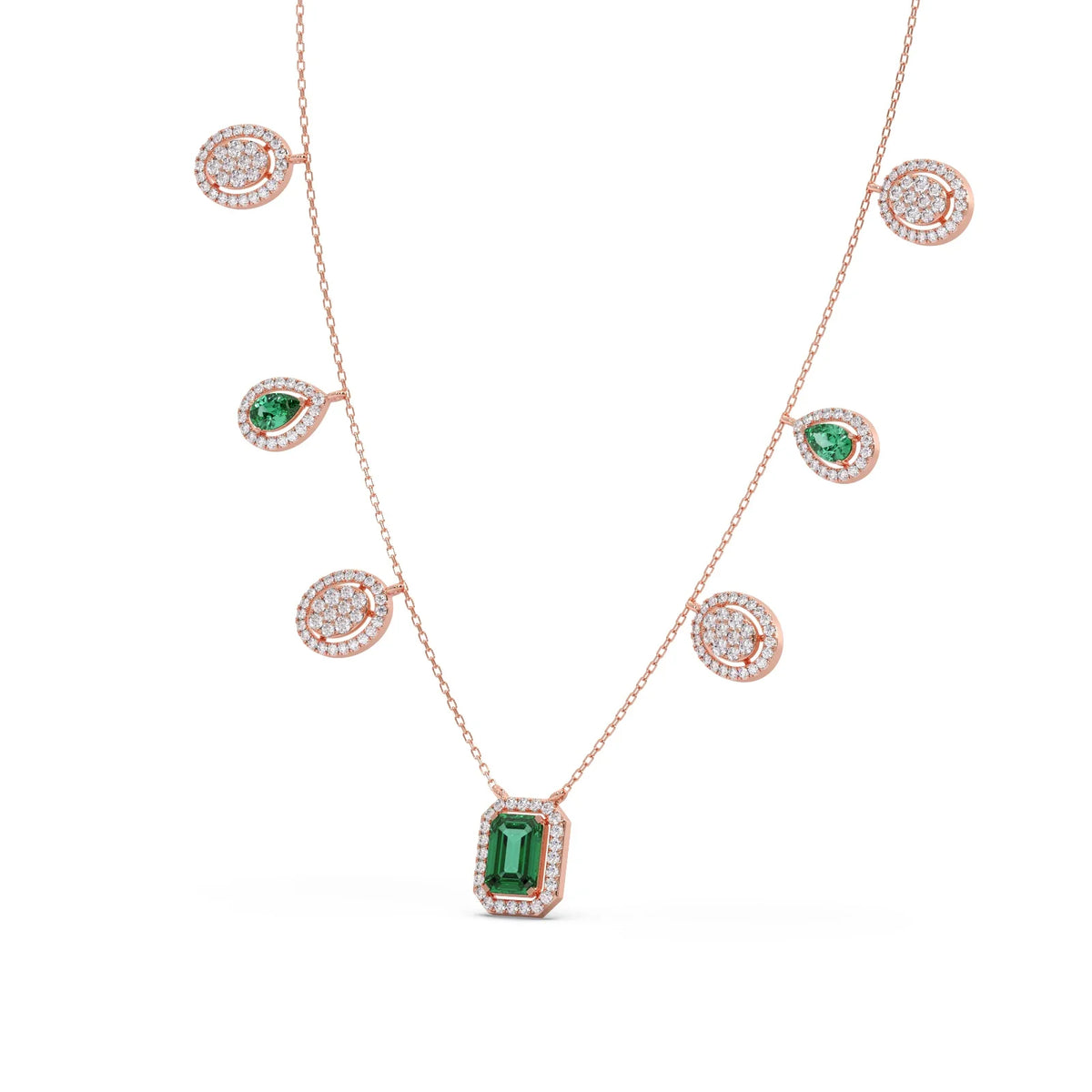 1.64 ct Emerald Reverie Gemstone Charm Necklace