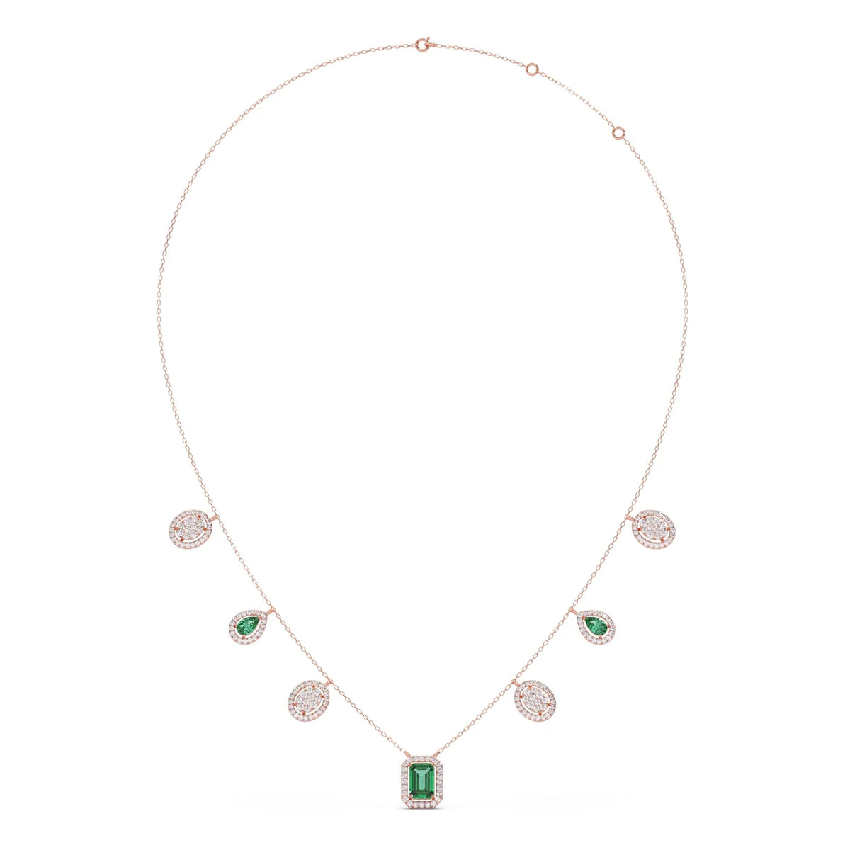 1.64 ct Emerald Reverie Gemstone Charm Necklace