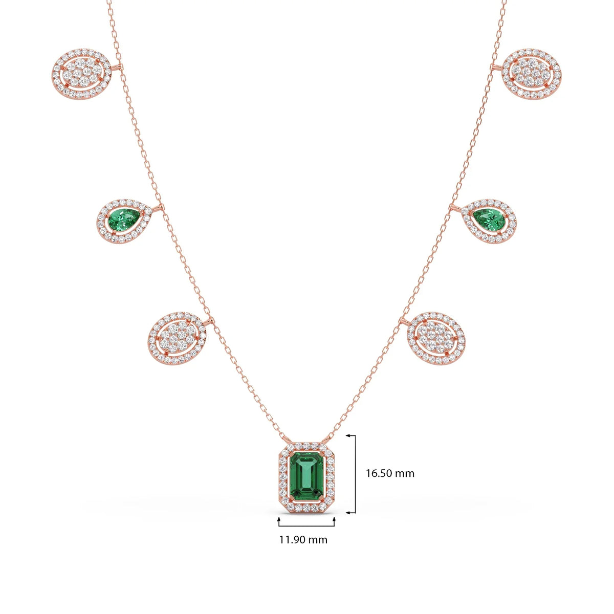 1.64 ct Emerald Reverie Gemstone Charm Necklace