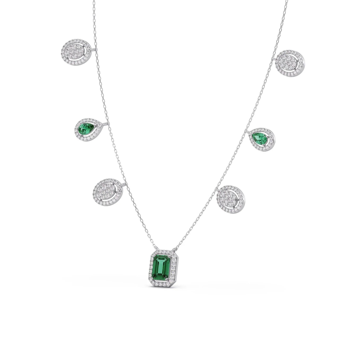 1.64 ct Emerald Reverie Gemstone Charm Necklace