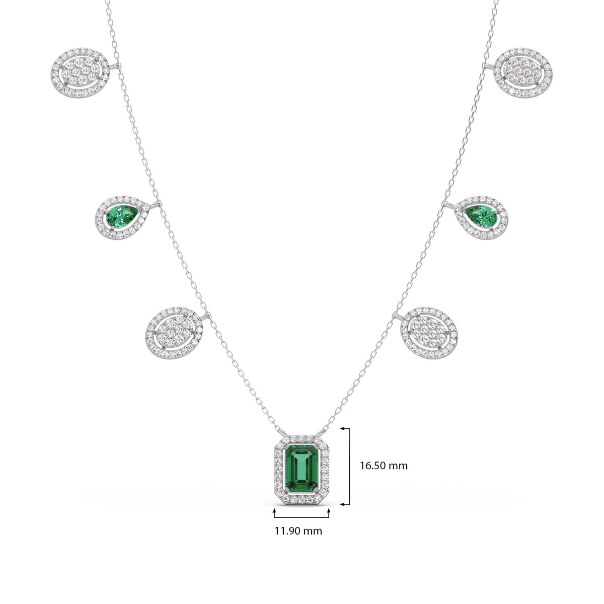 1.64 ct Emerald Reverie Gemstone Charm Necklace