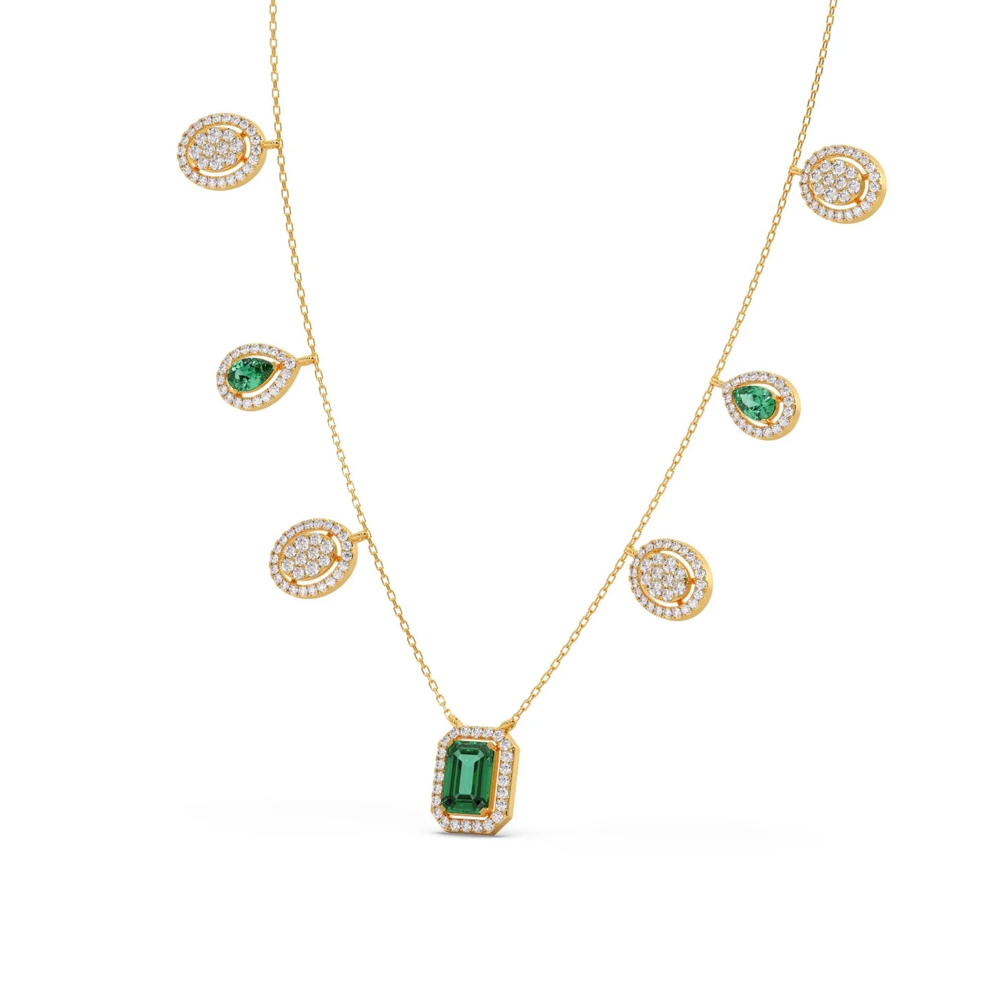 1.64 ct Emerald Reverie Gemstone Charm Necklace