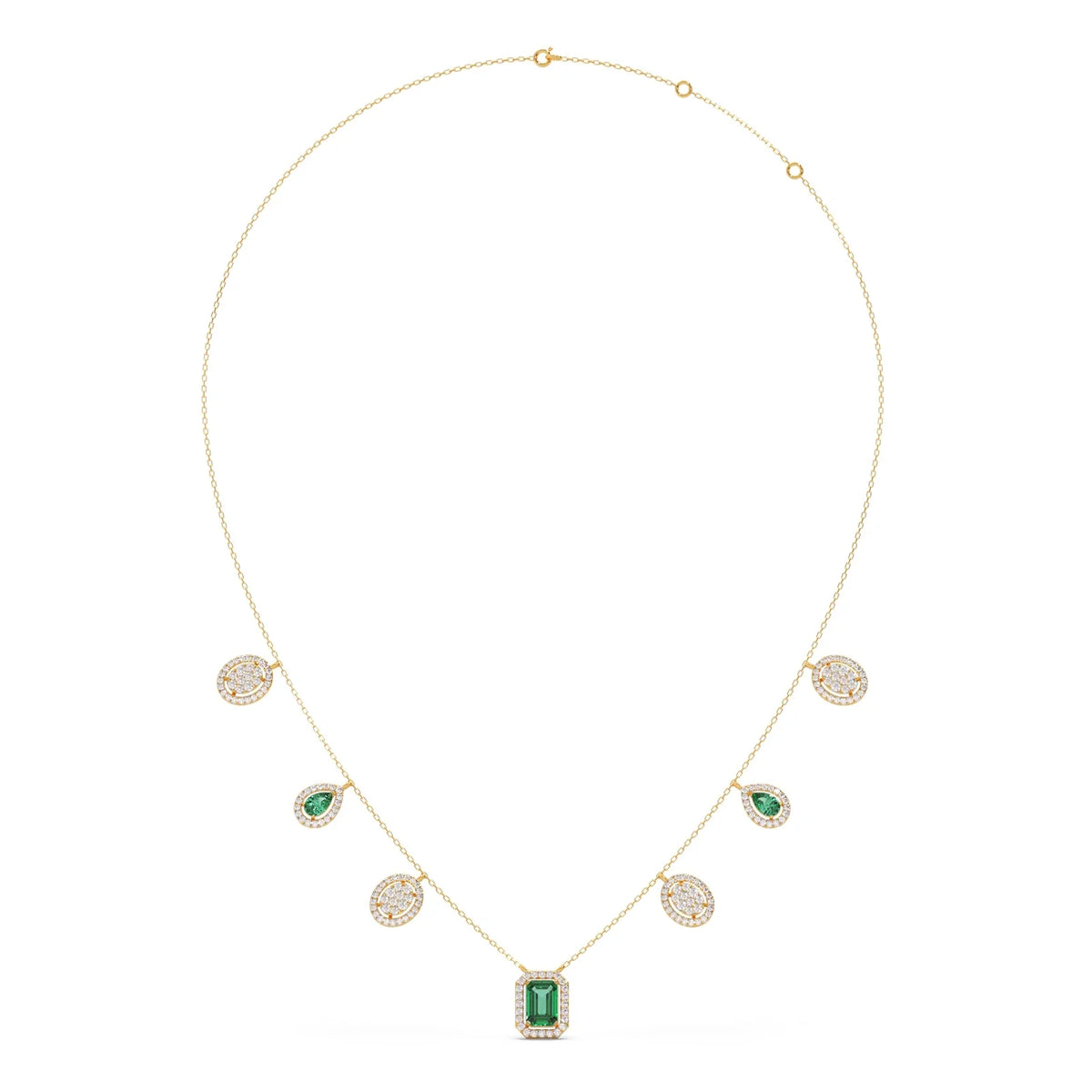 1.64 ct Emerald Reverie Gemstone Charm Necklace