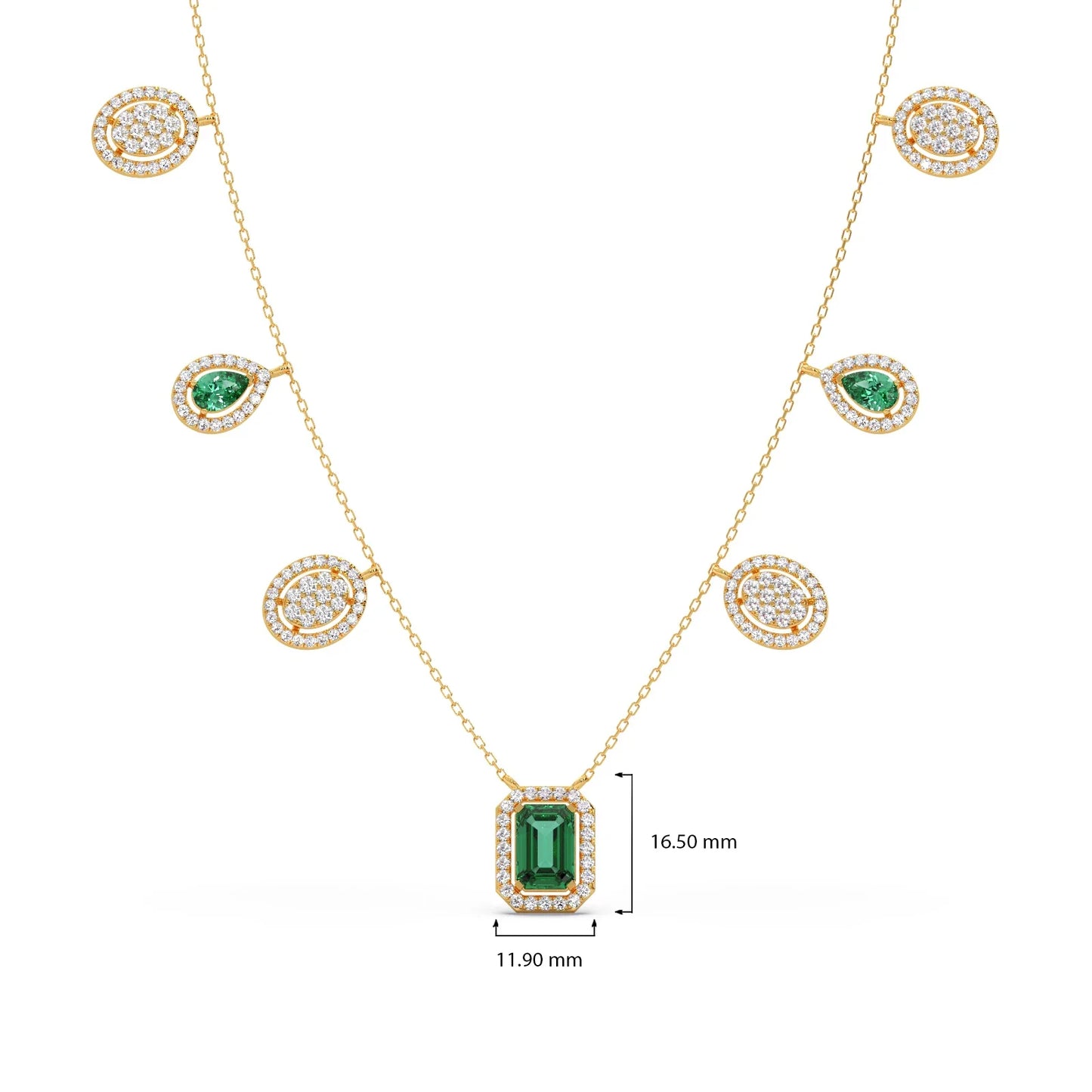 1.64 ct Emerald Reverie Gemstone Charm Necklace