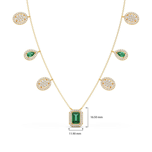 1.64 ct Emerald Reverie Gemstone Charm Necklace