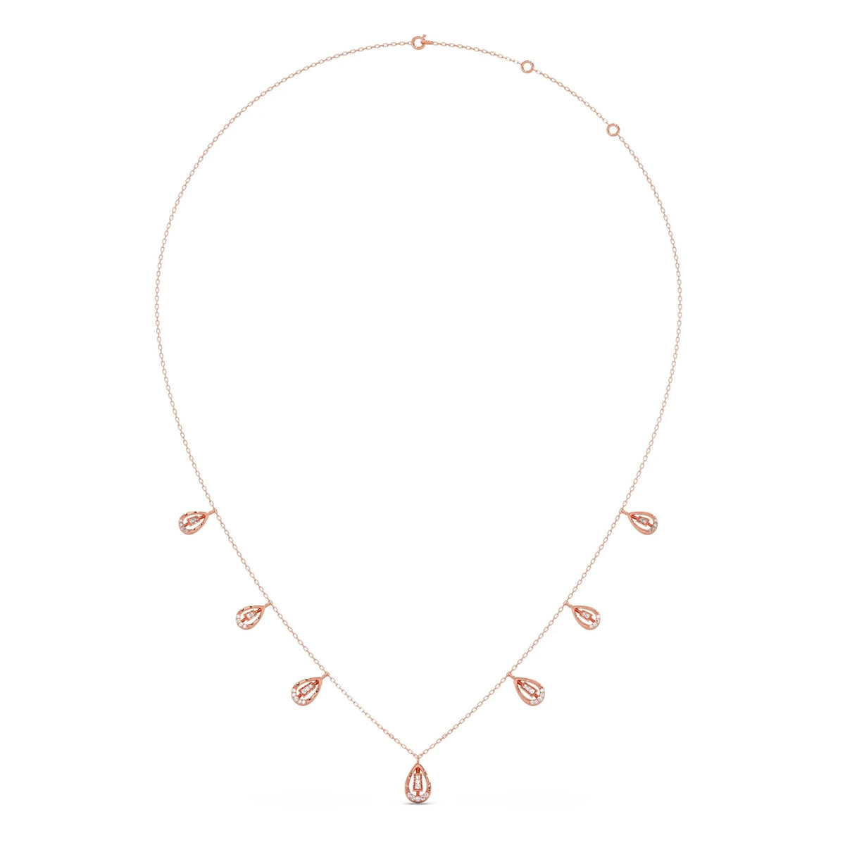 Pear-Cut Diamond Drop Necklace