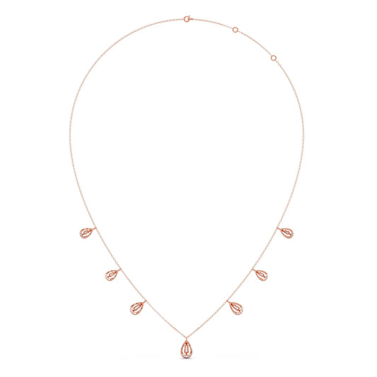 Pear-Cut Diamond Drop Necklace