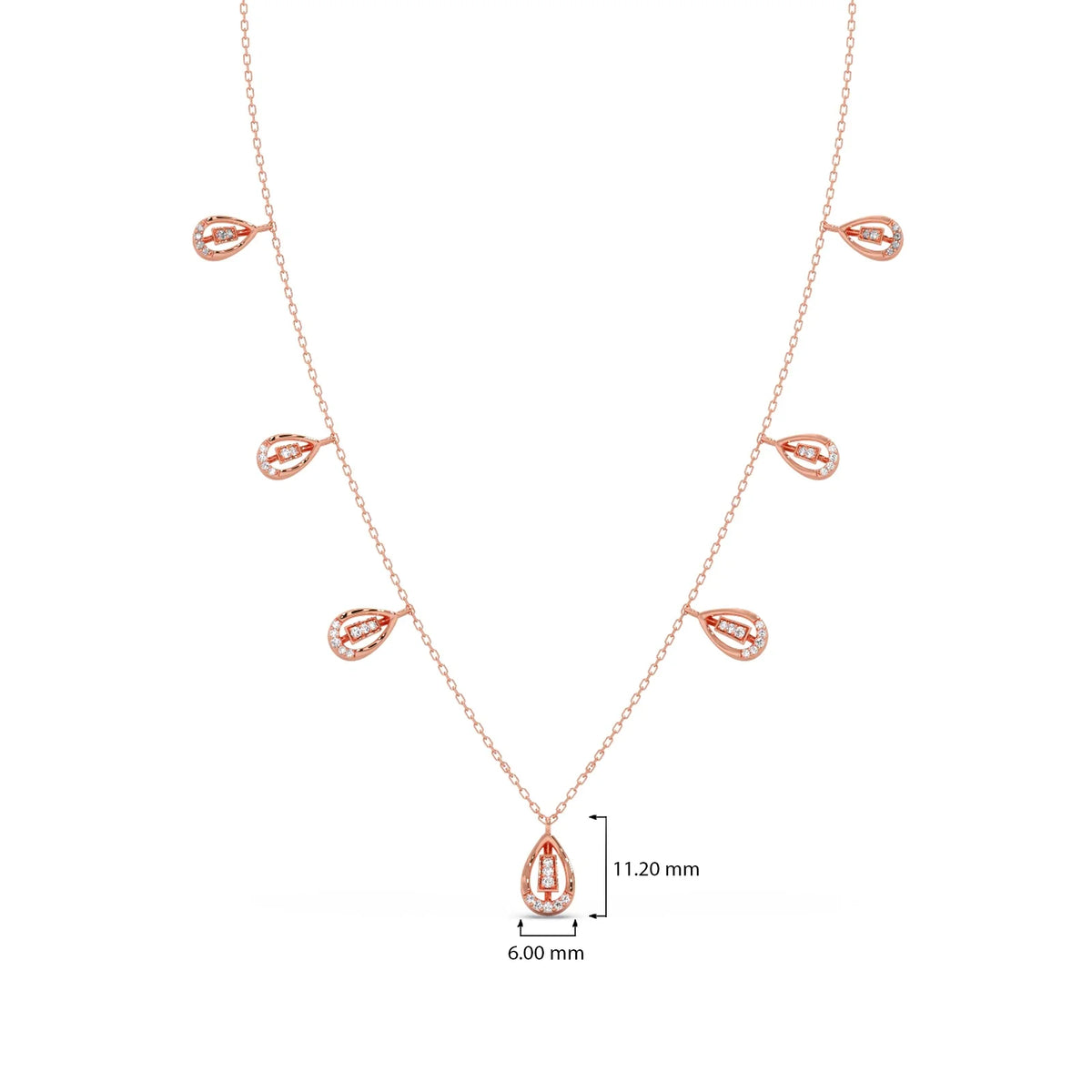 Pear-Cut Diamond Drop Necklace