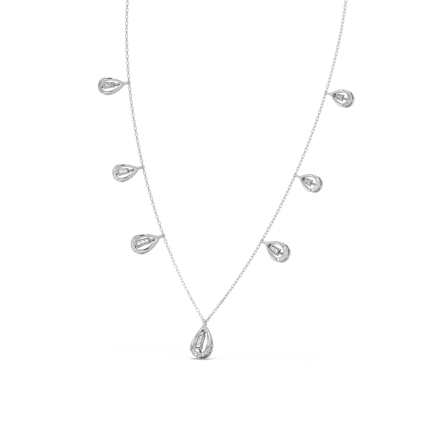 Pear-Cut Diamond Drop Necklace