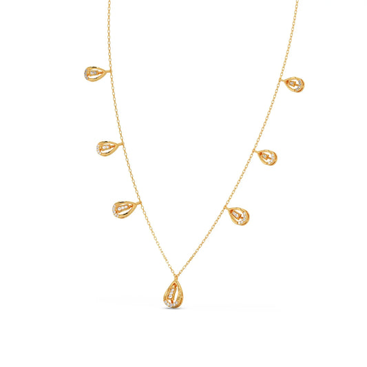 Pear-Cut Diamond Drop Necklace